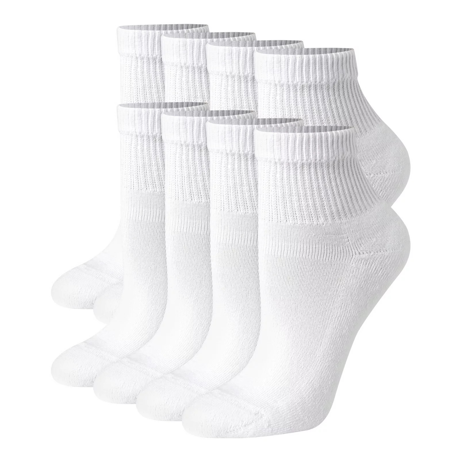 Women's Hanes® 8 Pairs Ultimate Cushioned Ankle Socks - HWUCA8, Size: 9-11, White | Kohl's