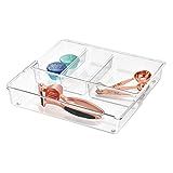 iDesign Linus BPA-Free Plastic Divided Expandable Drawer Organizer Tray - 12" x 7" x 2.25", Clear | Amazon (US)