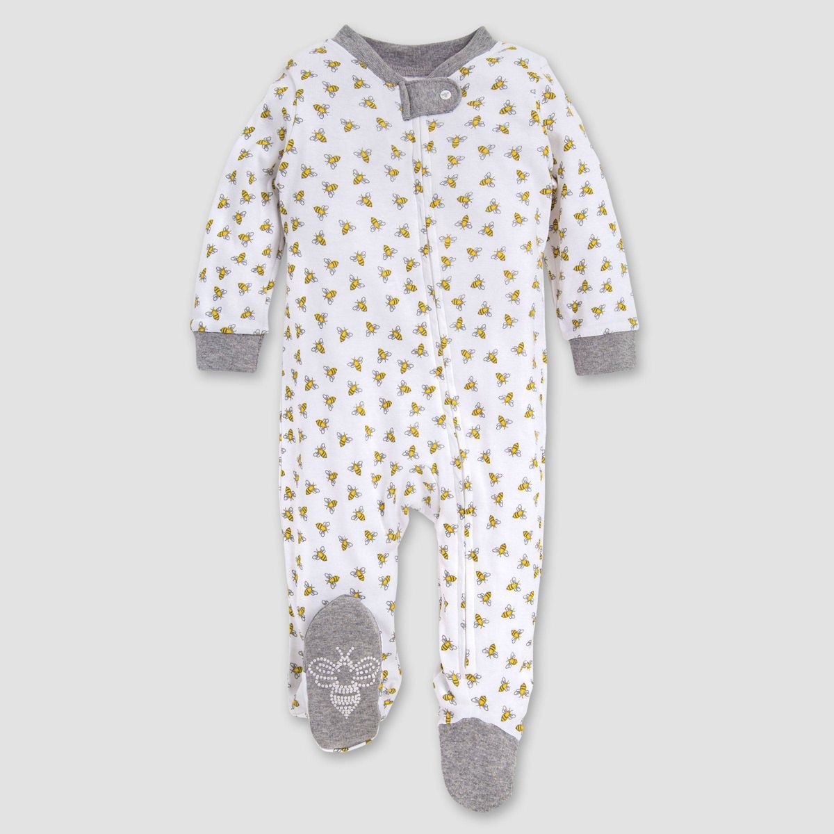 Burt's Bees Baby® Be Honey Bee Striped Sleep 'N Play Footed Pajama - Yellow/White/Black | Target