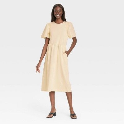 Women's Angel Short Sleeve Smocked Knit Dress - Who What Wear™ | Target