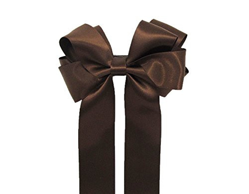 Girls Handmade Satin Ribbon Boutique Ponytail Hair Bow Clips Barrette (Dark Brown) | Amazon (UK)