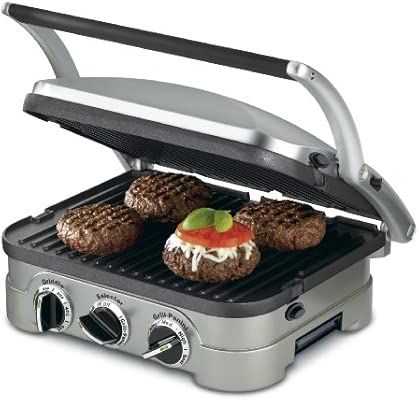 Cuisinart 5-in-1 Griddler, GR-4N, Silver with Silver/Black Dials | Amazon (US)