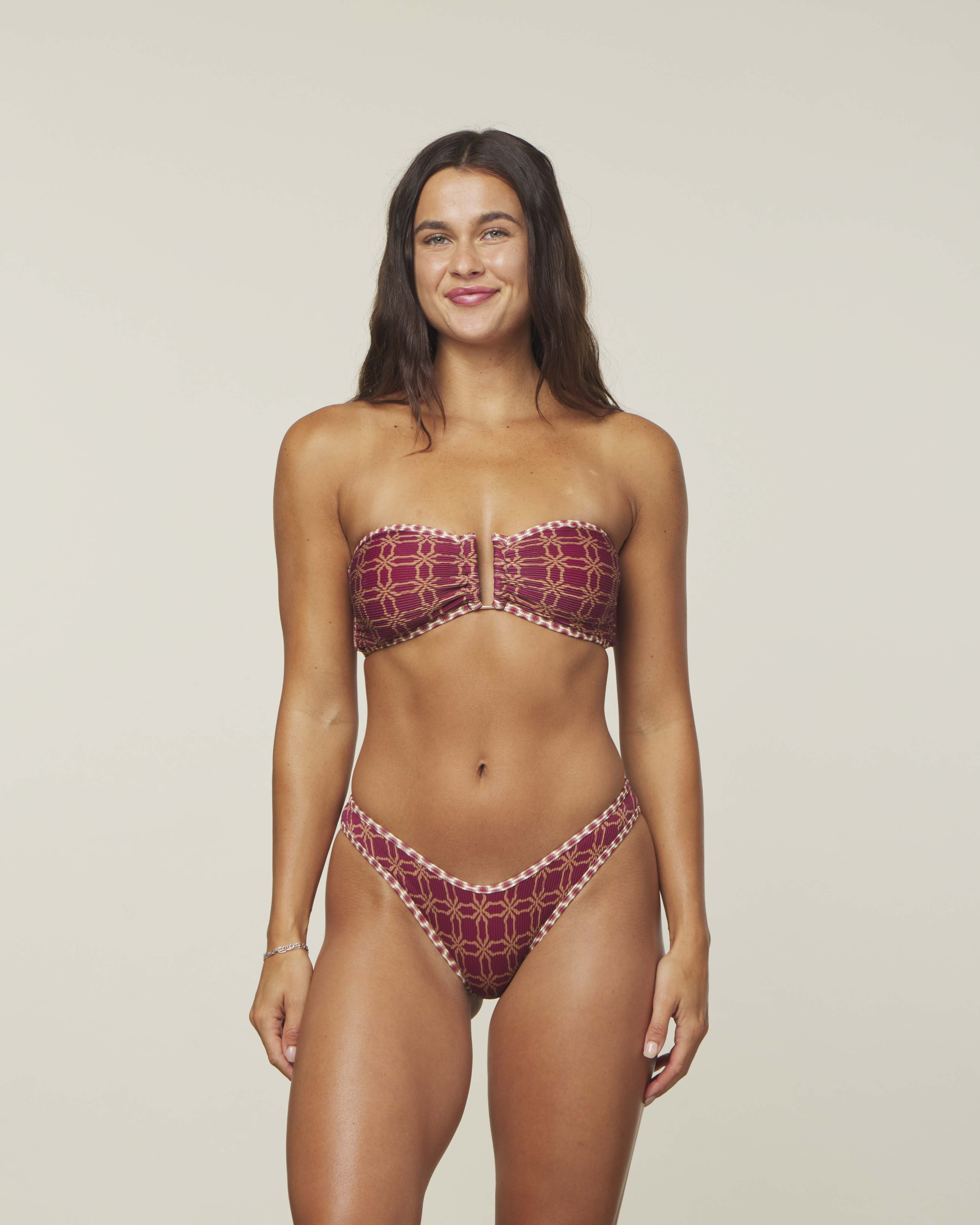 Maya Ribbed U Bandeau Bikini Top | Honey Swim | Honey Swim