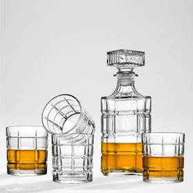 Windowpane Whiskey Decanter and Glasses Set | Mark and Graham