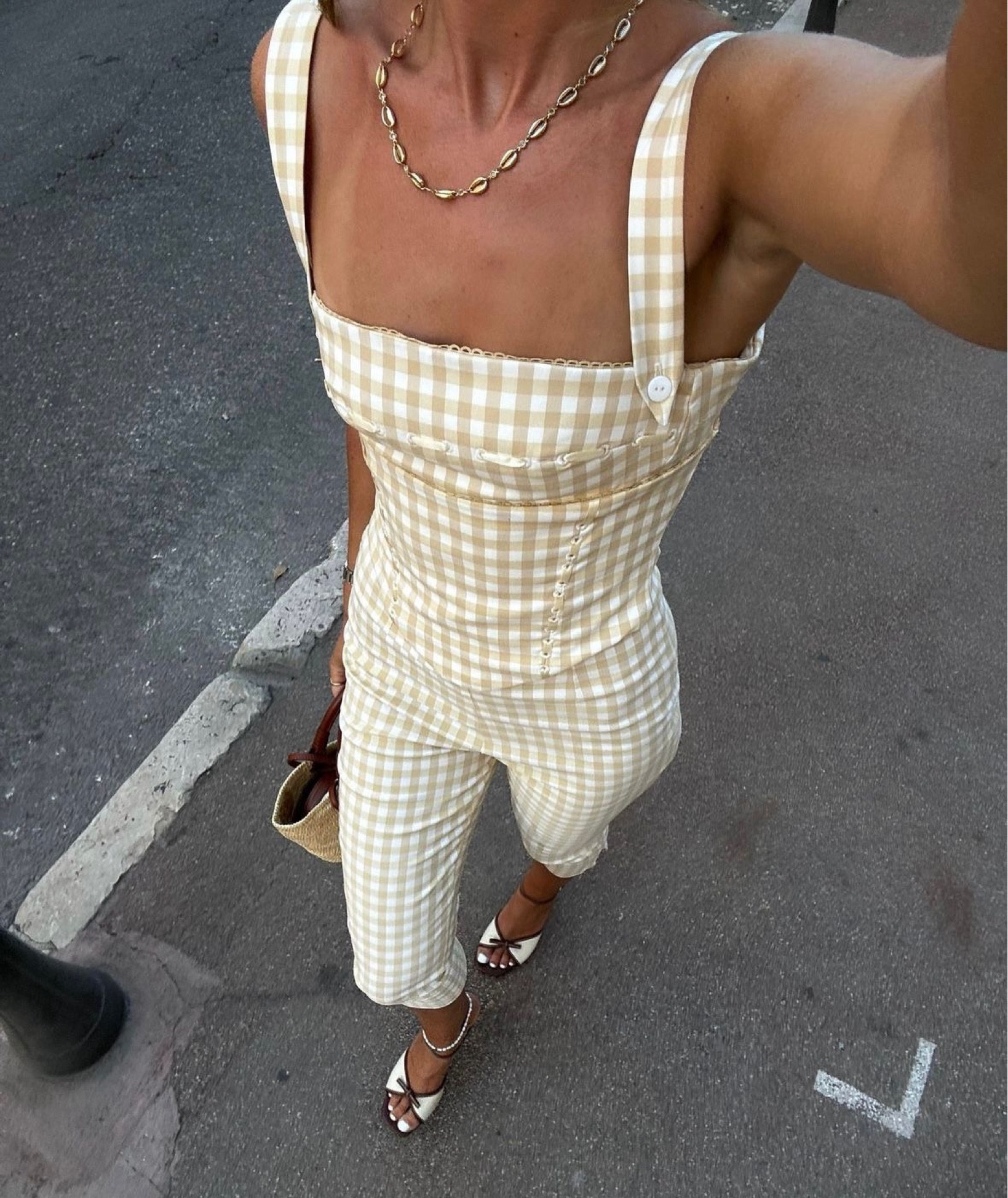 House of cb, Reformation, Anthropologie, Sezane, & Other stories, Cult mia, summer outfit, holiday outfit, gingham co-ord, corset top, gingham corset, capri pants, gingham trousers, heeled sandals, raffia tote, gold necklace, choker necklace, summer outfits, holiday outfits 

#LTKstyletip #LTKeurope #LTKsummer