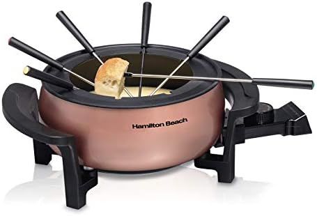 Hamilton Beach 3 Quart / 2.8 Liter 3QT Copper Electric Fondue Pot Set with Temperature Control, 6... | Amazon (US)