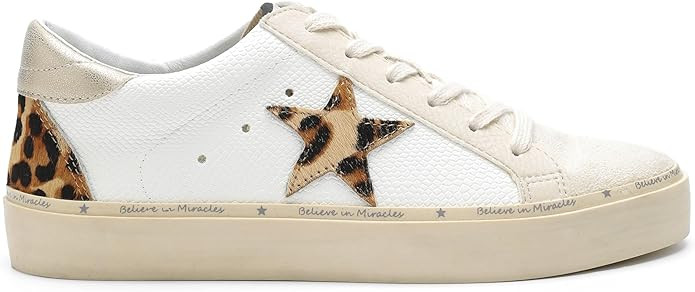 Mi.iM Gaby Rubber Sole Lace-up Snake Print Suede Star Sneakers | Amazon (US)