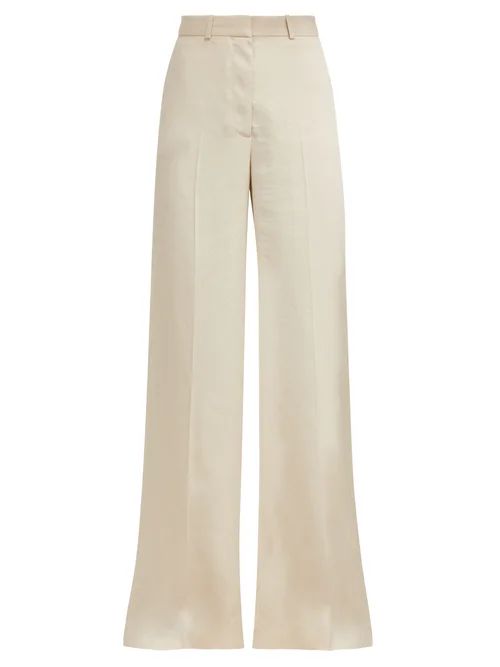 Stella Mccartney - Wide-leg Snake-jacquard Trousers - Womens - Ivory | Matches (US)