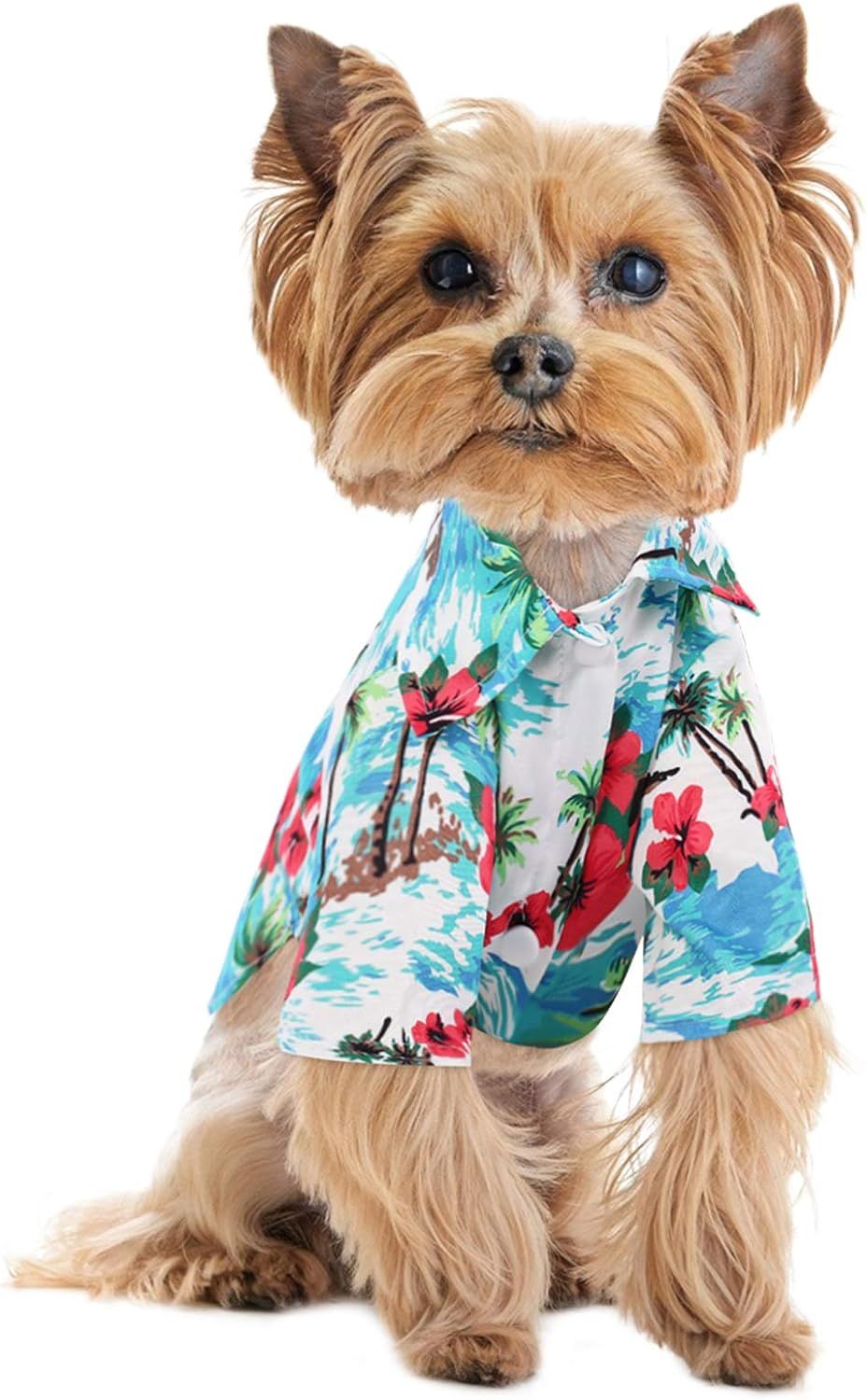 KOESON Hawaiian Dog Shirt, Tropical Palm Trees Doggie Summer Breeze Camp Shirt, Puppy Casual Butt... | Amazon (US)