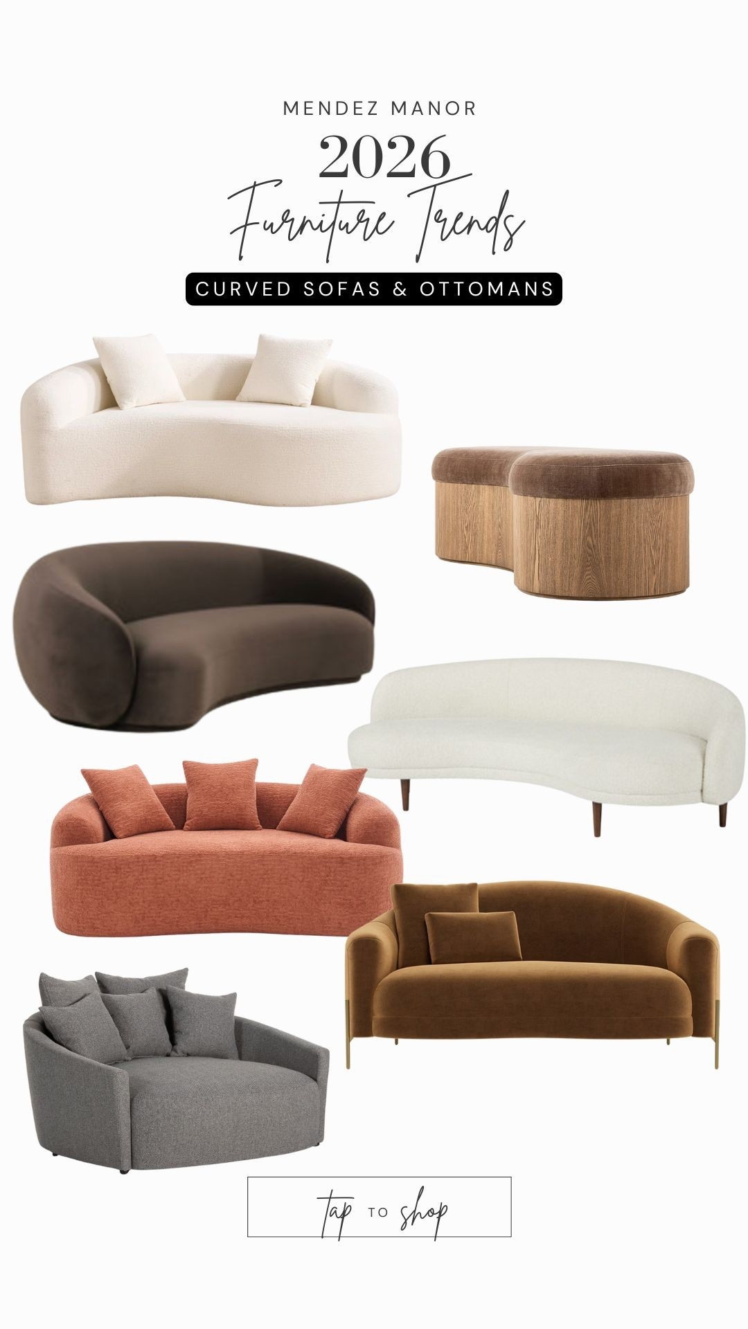 Curved sectionals are the interior design trend right now. From plush curved sofas to modular sectionals, these pieces create a luxe, flowy living room layout that feels custom and inviting. Linked my favorite curved couches and modern sectionals here.

#LTKHome #LTKSaleAlert