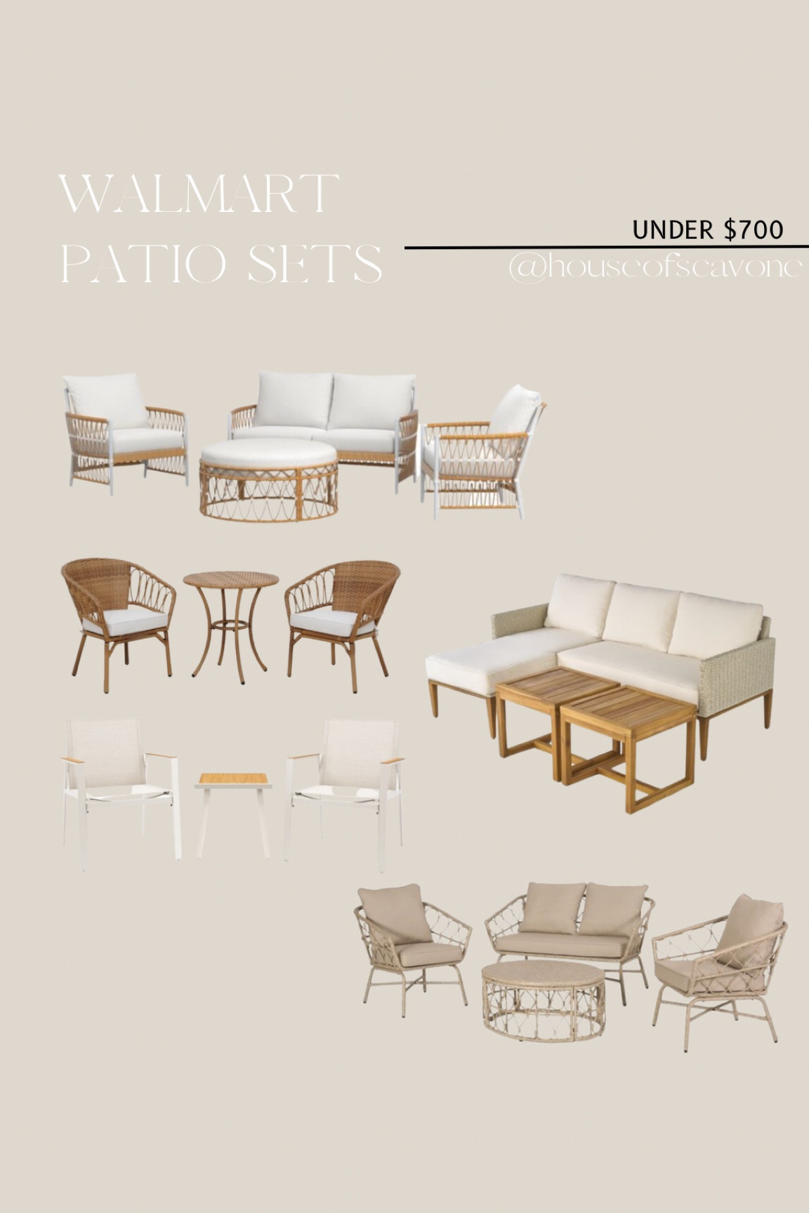 Walmart patio sets under $700

#outdoorsets #outdoorpatio #walmartfinds #porch #frontporch #patio #wickeroutdoorfurniture #outdoorfurniture #walmarthome #walmart #affordablepatiosets #lookforless #betterhomesandgardens #backyard

#LTKsalealert #LTKhome #LTKFind