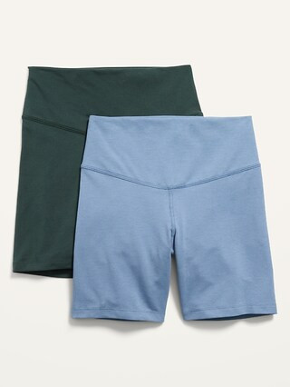 Extra High-Waisted PowerChill Hidden-Pocket Biker Shorts 2-Pack for Women -- 6-inch inseam | Old Navy (US)