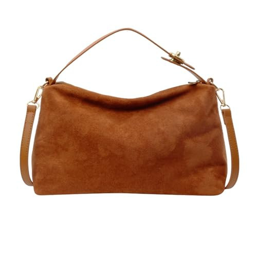 Suede Bags for Women Brown Leather Hobo Bags Slouchy Tote Handbag Vintage Sude Purse | Amazon (US)