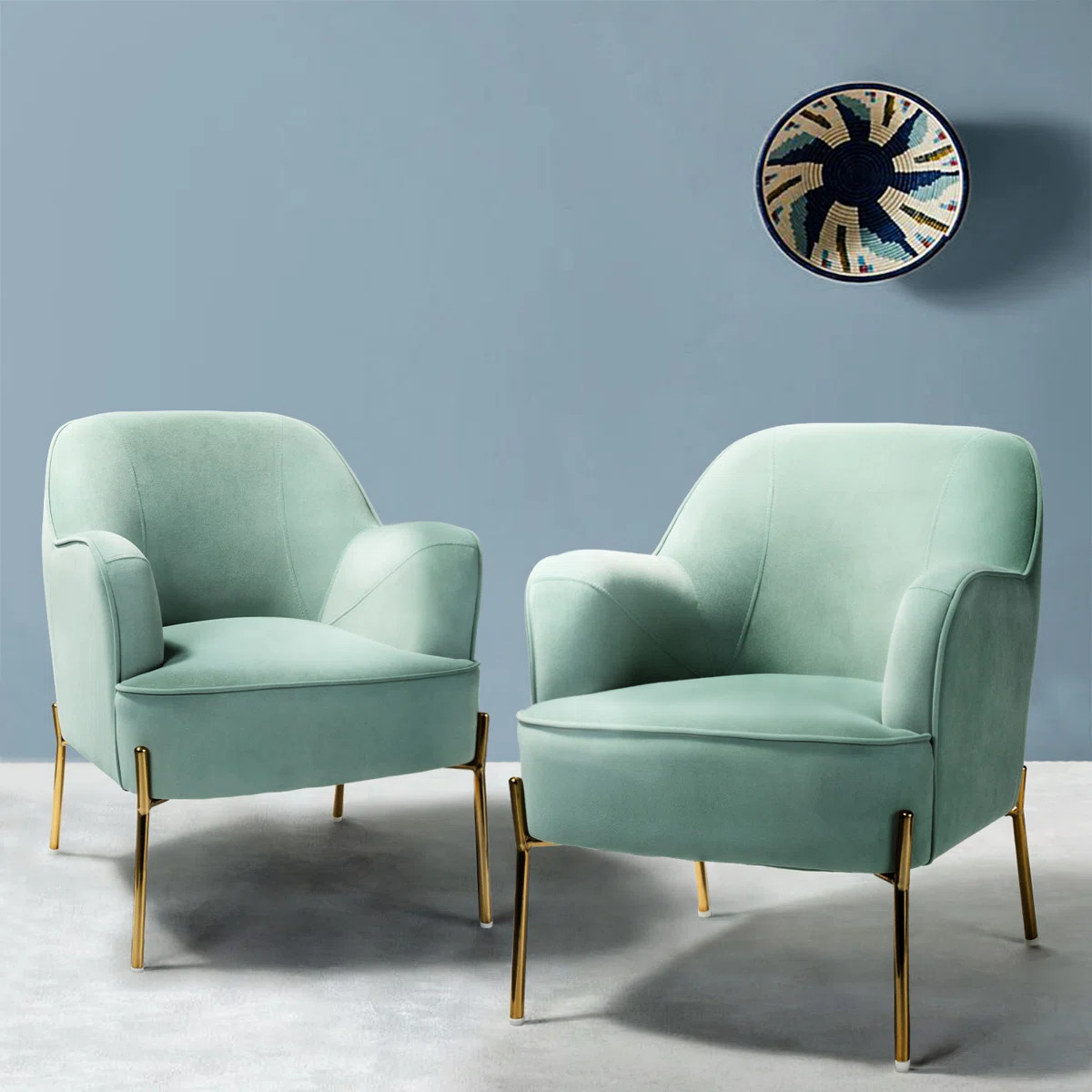 Cleo 26" Wide Contemporary Chair with Recessed Arms (Set of 2) | Wayfair North America