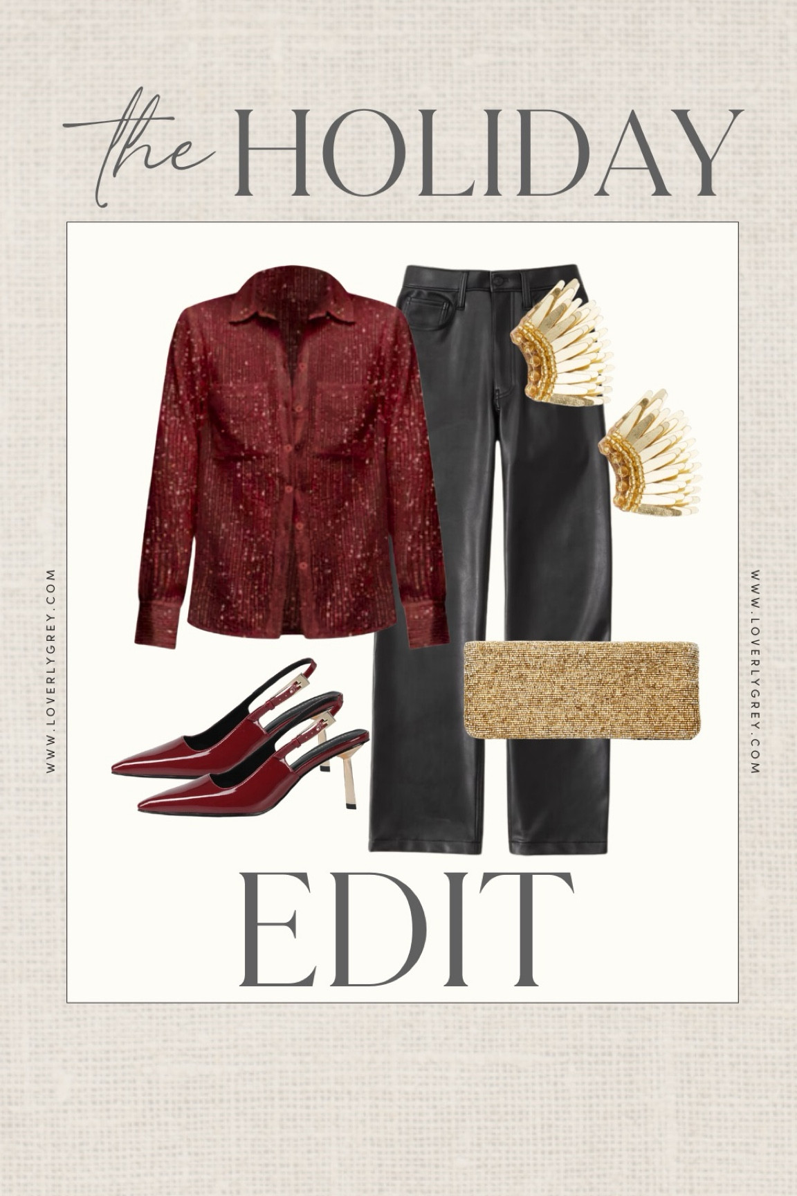 This is such a fun look if your some who doesn’t want to wear a dress! You could also pair this top with leather leggings! 


Loverly grey, holiday outfit, leather pants, heels, holiday party 

#LTKStyleTip #LTKHoliday #LTKParties