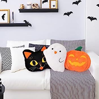 Plush Pumpkin Toy Fluffy Stuffed Pumpkin Throw Pillow Soft Thanksgiving Halloween Pumpkin Decorat... | Amazon (US)