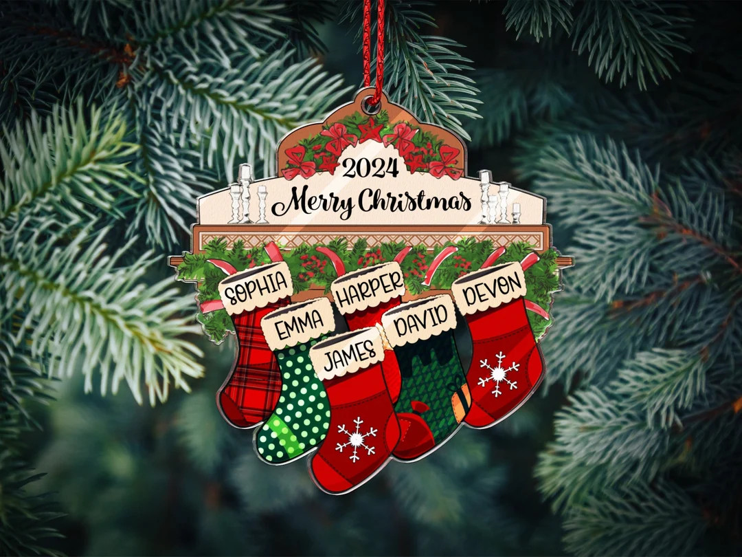 Personalized Family Christmas Ornament, Christmas Tree Ornament With Family Names, Christmas Tree... | Etsy (US)