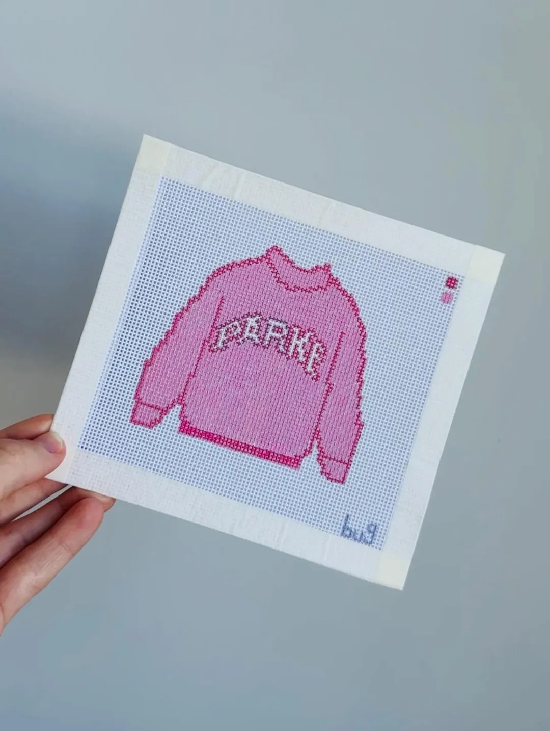 Pink Mockneck Needlepoint Canvas | Etsy (US)