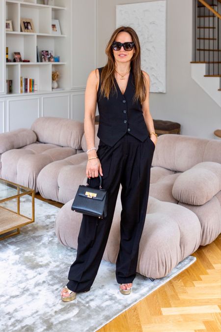 Black for Spring? I say yes. Waistcoat, tailored trousers and sandals is a chic option for Spring and summer

#LTKstyletip #LTKeurope #LTKSeasonal