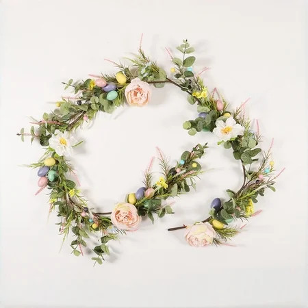 Easter Eggs Vines Door Decorations, Spring Branches and Leaves Floral Decor, Colorful Indoor and Outdoor Home Decor for Easter, Front Door Welcome and Tabletop Placement, Patio Porch Akmoler | Walmart (US)