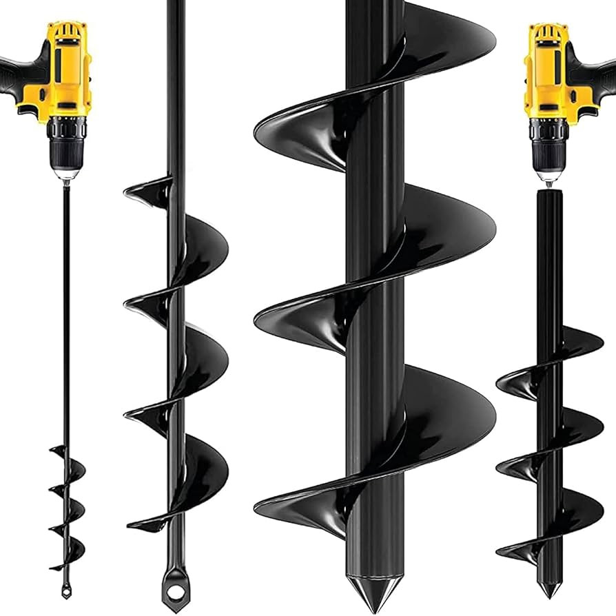 Auger Drill Bit for Planting – 1.6 x 16 Inch & 3.5 x 16 Inch Set - Garden Spiral Hole Drill and... | Amazon (US)