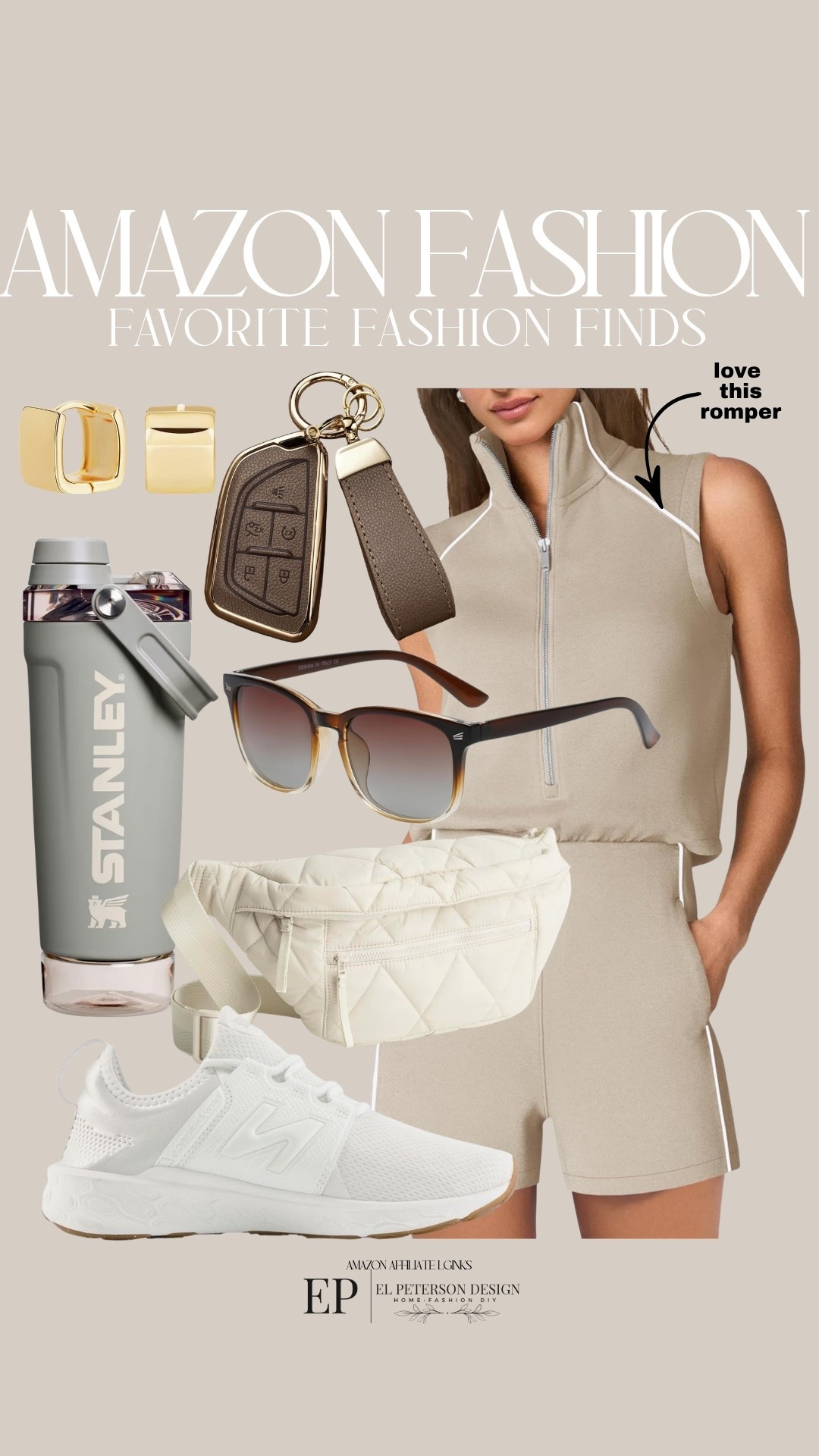 Amazon
2 pc outfit
Water tumbler
Belt bag
Sneakers
Keychain
Earrings