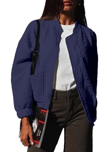 EVALESS Bomber Jackets for Women Spring Fashion 2025 Cute Jacquard Coats Lightweight Zip Up Jacke... | Amazon (US)