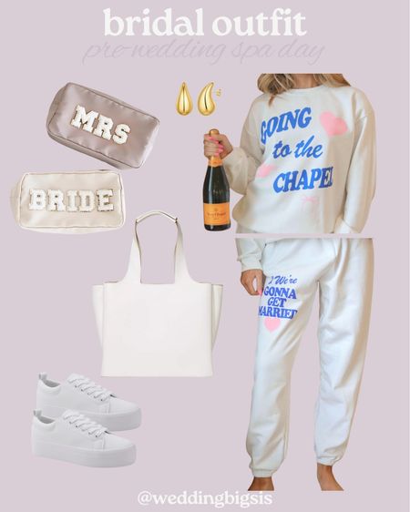 The perfect bridal outfit🤍 bridal travel outfit spa day look! Going to the chapel set with cute makeup bags!

Bridal fashion, bride outfit, outfit inspiration, outfit idea, honeymoon, wedding, rehearsal dinner, welcome dinner, bridal shower dress, white dress, white outfit, white shoes, bridal accessories

#LTKwedding