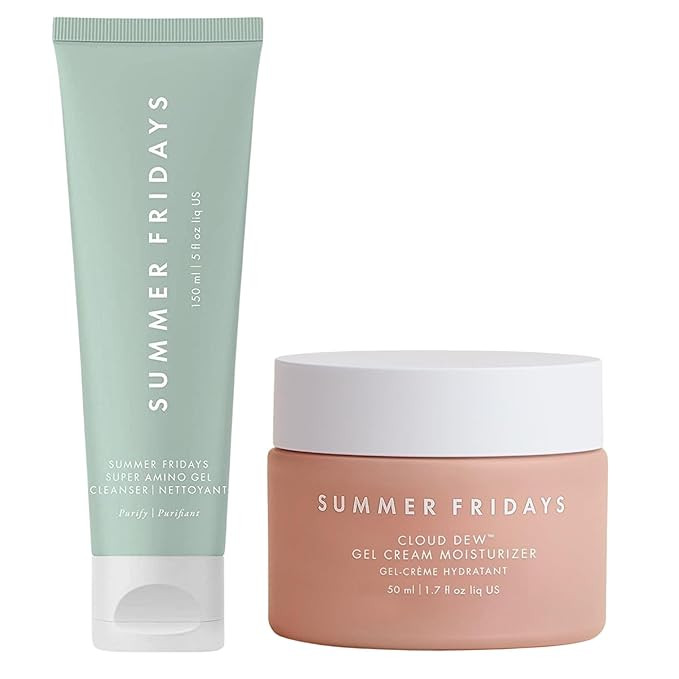 Summer Fridays Super Amino Gel Cleanser & Cloud Dew Cream Gift Set - Gentle Face Cleanser & Light... | Amazon (US)