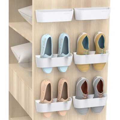 6-pack Wall-mounted Shoe Racks With Sticky Strips | Wayfair North America