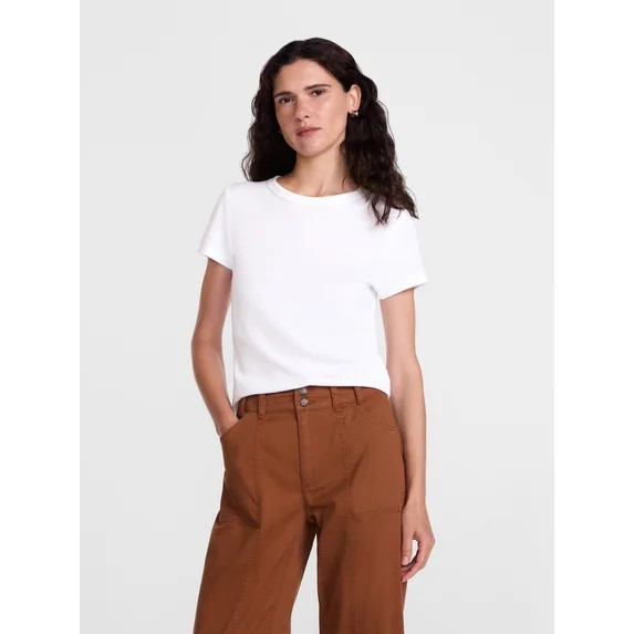 Scenario Women's Rib Tee with Short Sleeves, Sizes XS-XXXL | Walmart (US)