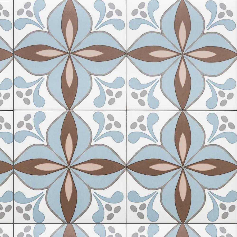 The Tile Life Sample- Petals Beige 9-in x 9-in Matte Porcelain Encaustic Floor and Wall Tile | SMALV0909BG | Lowe's