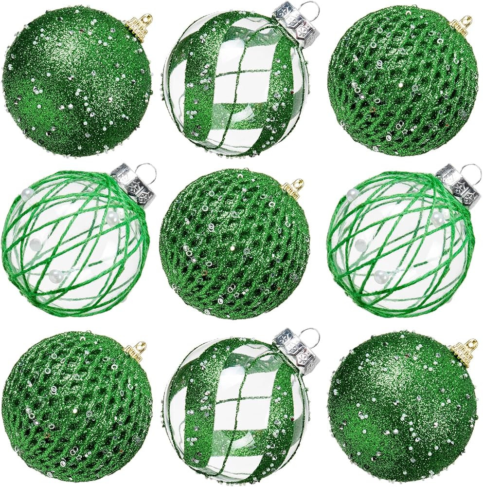 80mm/3.15" Christmas Ball Ornaments - 9pcs Large Shatterproof Foam Christmas Tree Decorations, Cl... | Amazon (US)