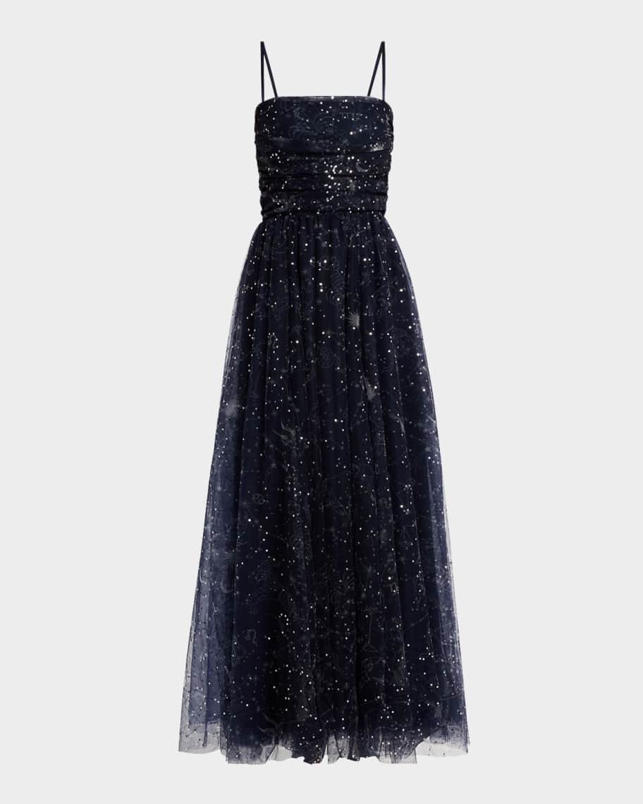 STAUD Zodiac Constellation Bettina Maxi Dress | Neiman Marcus
