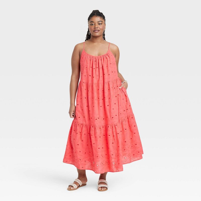 Women's Sleeveless Eyelet Tiered Dress - Universal Thread™ | Target