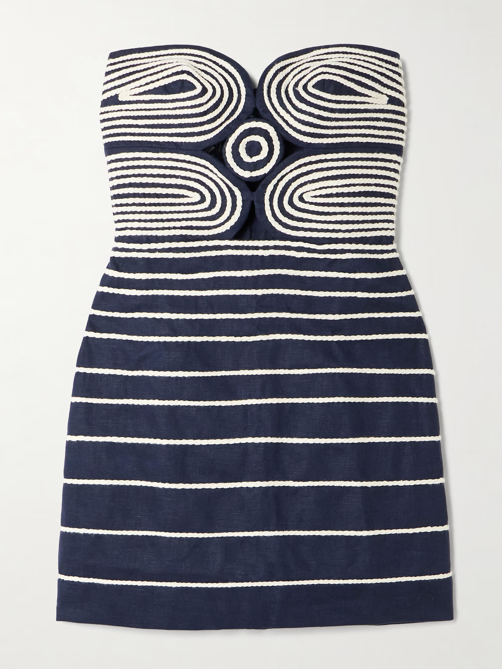 Muy Poetica strapless rope-trimmed cutout linen mini dress | NET-A-PORTER (US)