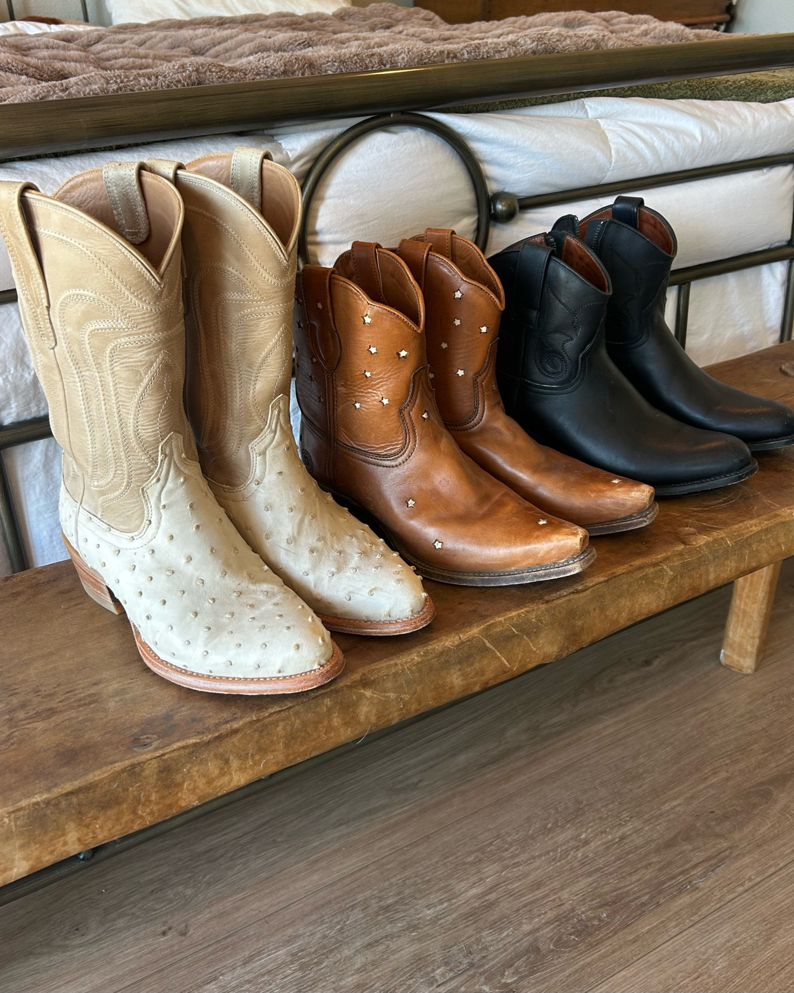 Summer time = Rodeos & Country concerts! 🎵 Here’s some of my favorite boots. 
•Tecovas Jamie Pearl Ostrich- original price $575 and were a limited addition. I tagged a few options I found similar. 
•Ranch Road Boots Presidio Short in cognac. Original $599 & company is now out of business so they are selling on Poshmark for over $700. RUN don’t walk I found them at Tjmaxx for $129.99. Linked!!
•Ranch Road Boots black. These are sold out but found a cute Amazon pair that look like their twin!! 👢

#LTKSaleAlert #LTKootd #LTKgrwm