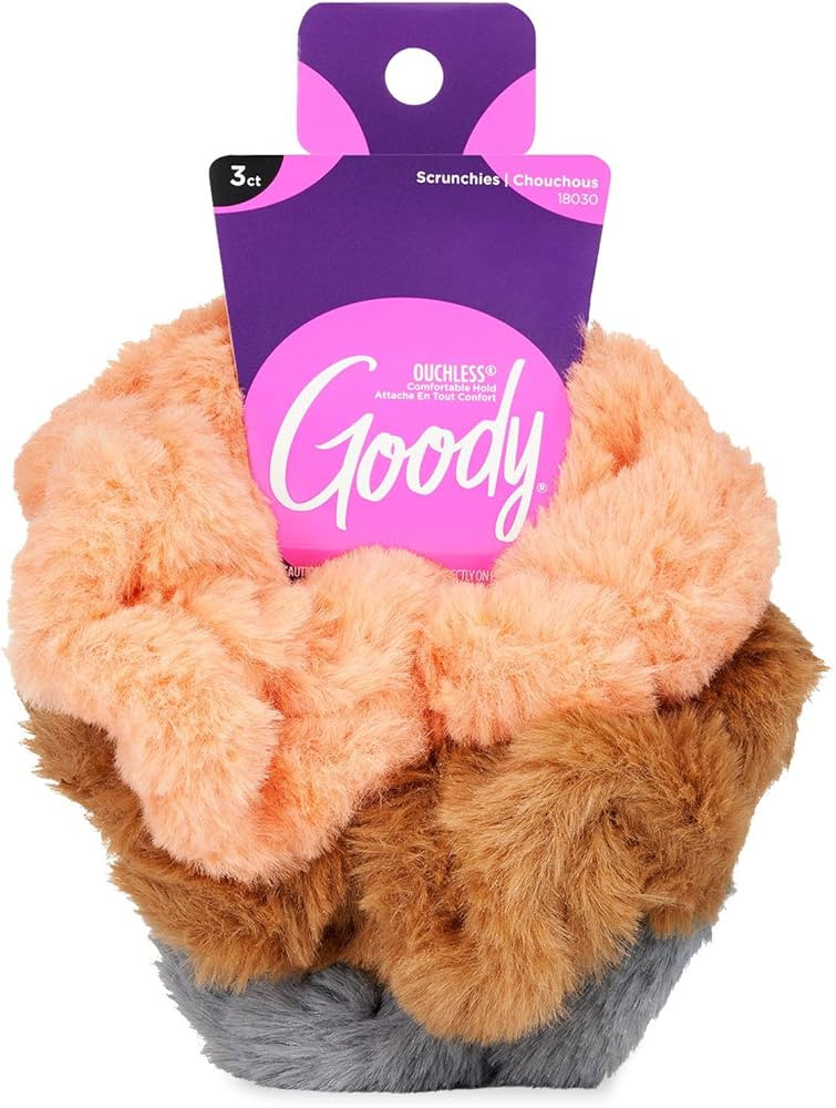 Goody Hair Scrunchie - 3 Count, Faux Fur - Help Keep Hairs In Place - Hair Accessories to Style... | Amazon (US)