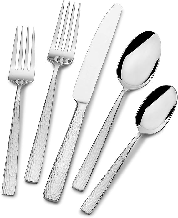 Mikasa, Oliver Gleam Flatware Service for 12, 65 Piece Set, 18/10 Stainless Steel, Silverware Set... | Amazon (US)
