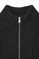 ALPACA-BLEND ZIP-UP CARDIGAN - BLACK - COS | COS (EU)