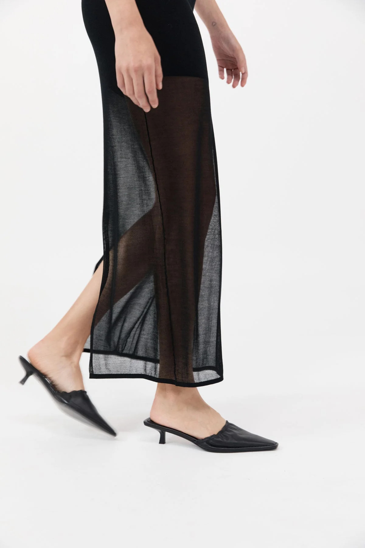 Gathered Kitten Heels - Black | St. Agni (US, UK, EU)