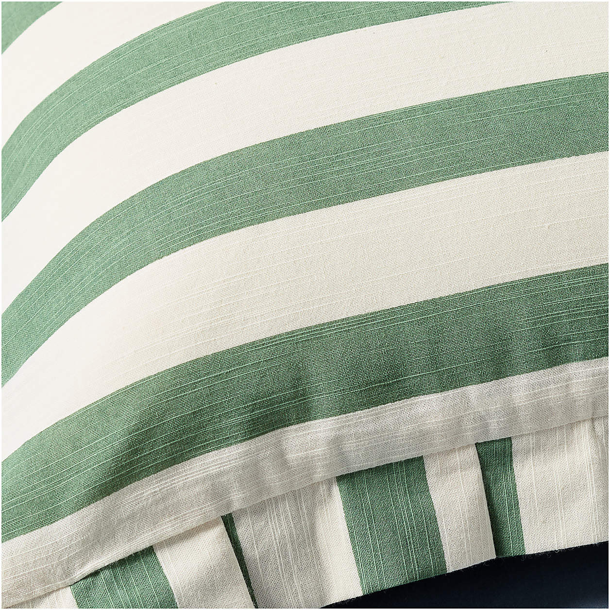 Pleated Green Stripe Kids Throw Pillow by Sharland England | Crate & Kids | Crate & Barrel