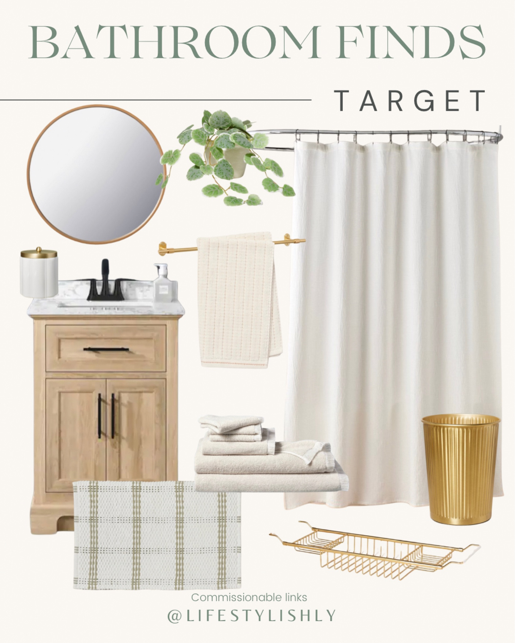 Bathroom finds from Target! Love all these new spring pieces from Target! Shower curtains, bath mats, trash cans, towels, and more! 
#Targethome #Targetbathroom #Targetspring

#LTKsalealert #LTKstyletip #LTKhome