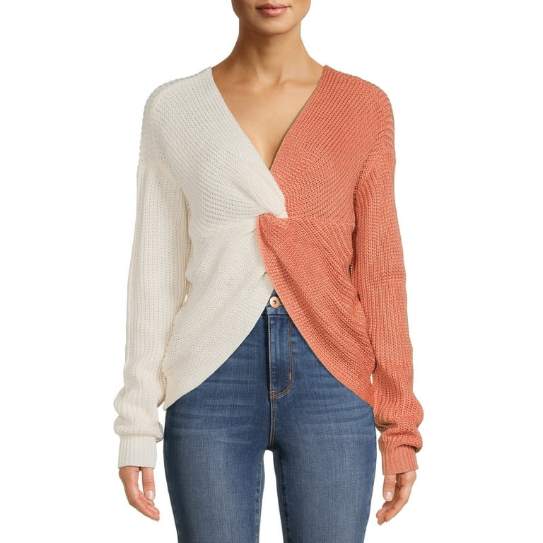 No Boundaries Juniors’ Twist Front Sweater | Walmart (US)