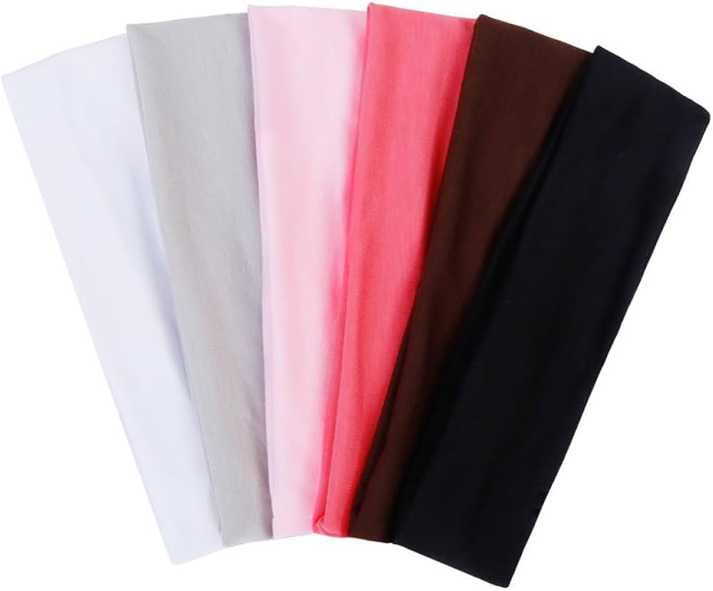 TERSE Cloth Headbands for Women Pink Hair Bands for Women Non Slip Soft Fabric Thin Head Band Ela... | Amazon (US)