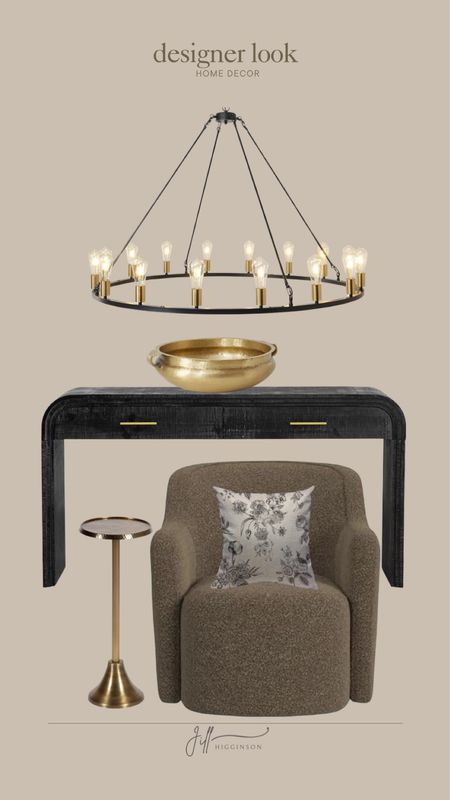 Designer look home decor! 

Light fixture, console table, end table, chair, light fixture, pillow, bowl, modern 

#LTKHome #LTKSaleAlert #LTKFindsUnder100