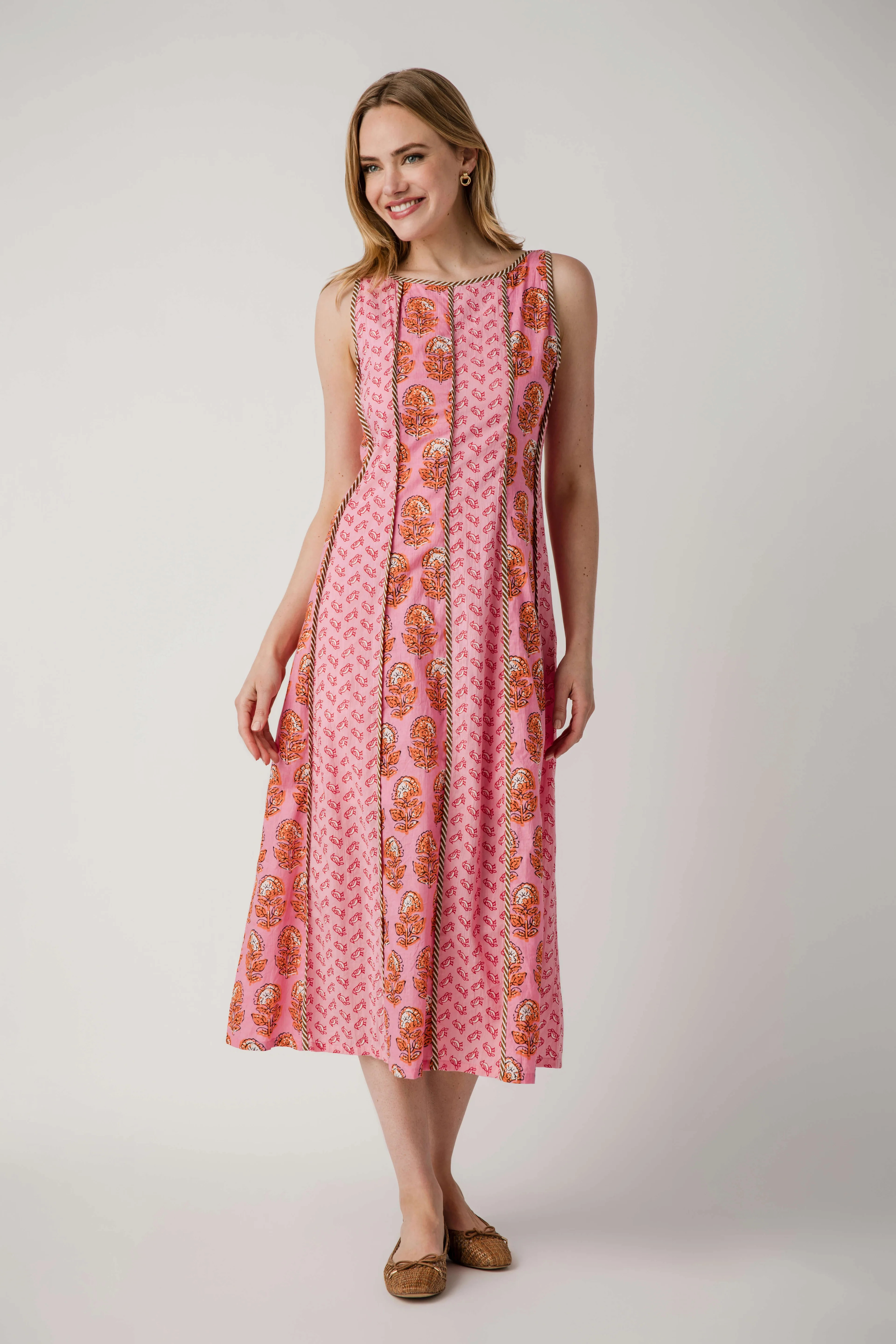 THML Mixed Pattern Seamed Maxi Dress | Social Threads