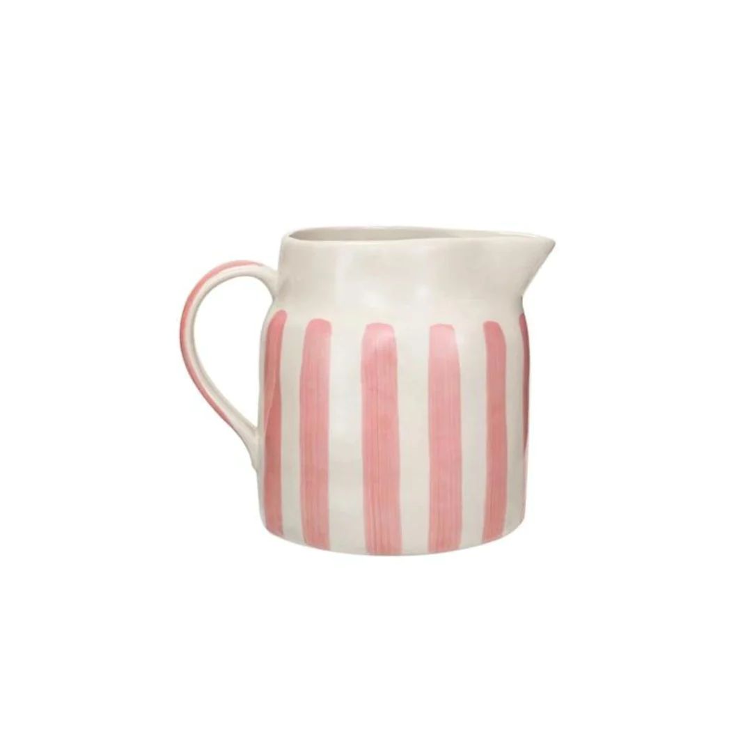 PRE-ORDER! Pink Painted Stripes Pitcher | Pink Antlers