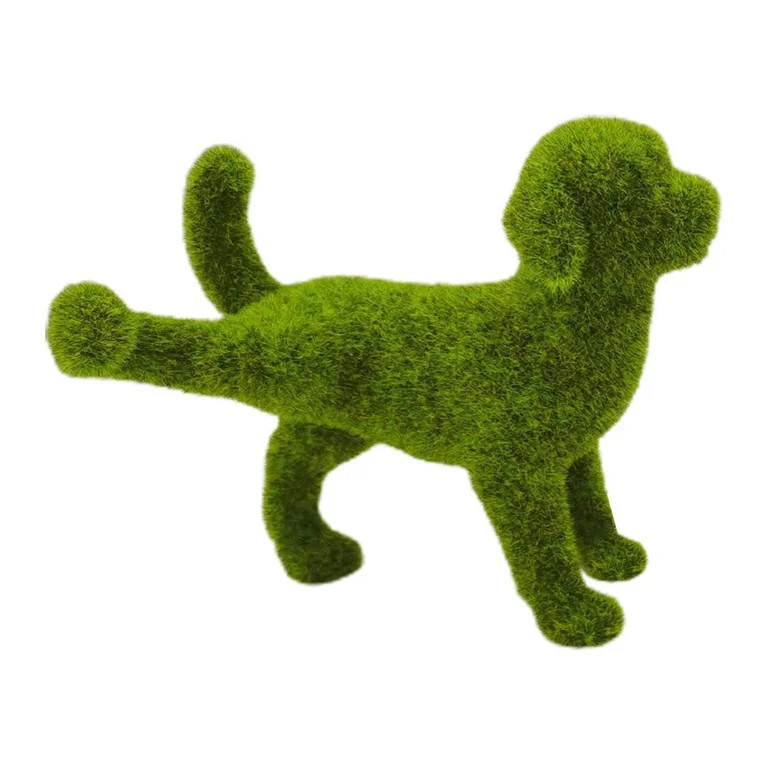 Dog Topiary Lawn Figurine Green Flocked Simulated Puppy Ornament Moss Covered Garden Decor for Ou... | Walmart (US)