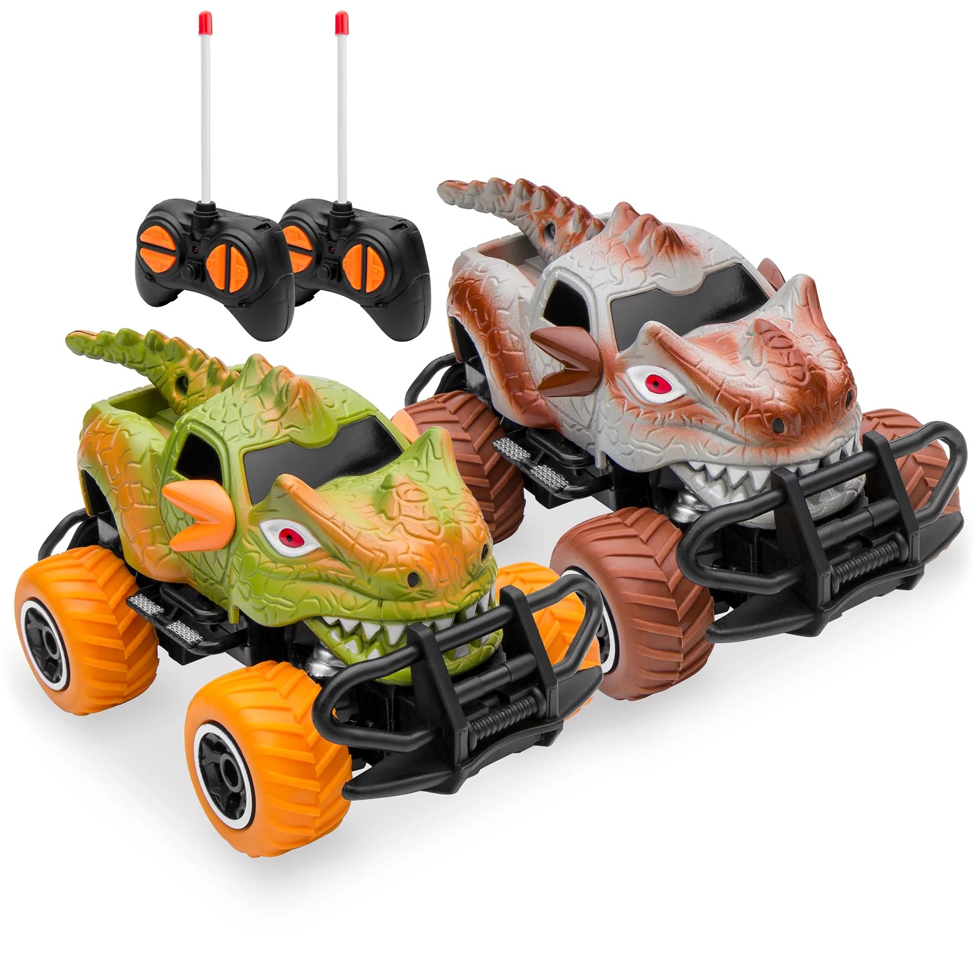 Best Choice Products Set of 2 1/43 Scale 27MHz Toy Dinosaur RC Cars w/ 2 Controllers, 9mph Max Sp... | Walmart (US)